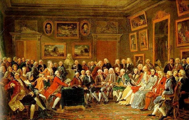 Anicet-Charles-Gabriel Lemonnier In the Salon of Madame Geoffrin in 1755 oil painting image